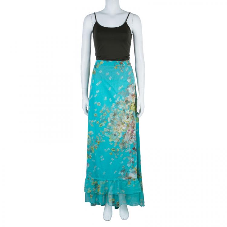 Pre Owned Kenzo Floral Print Maxi Skirt M