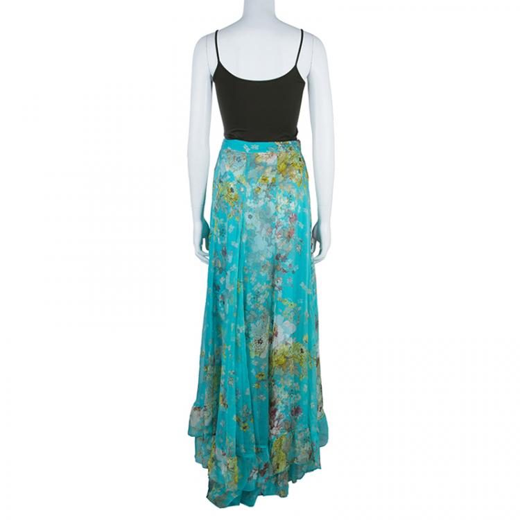 Pre Owned Kenzo Floral Print Maxi Skirt M