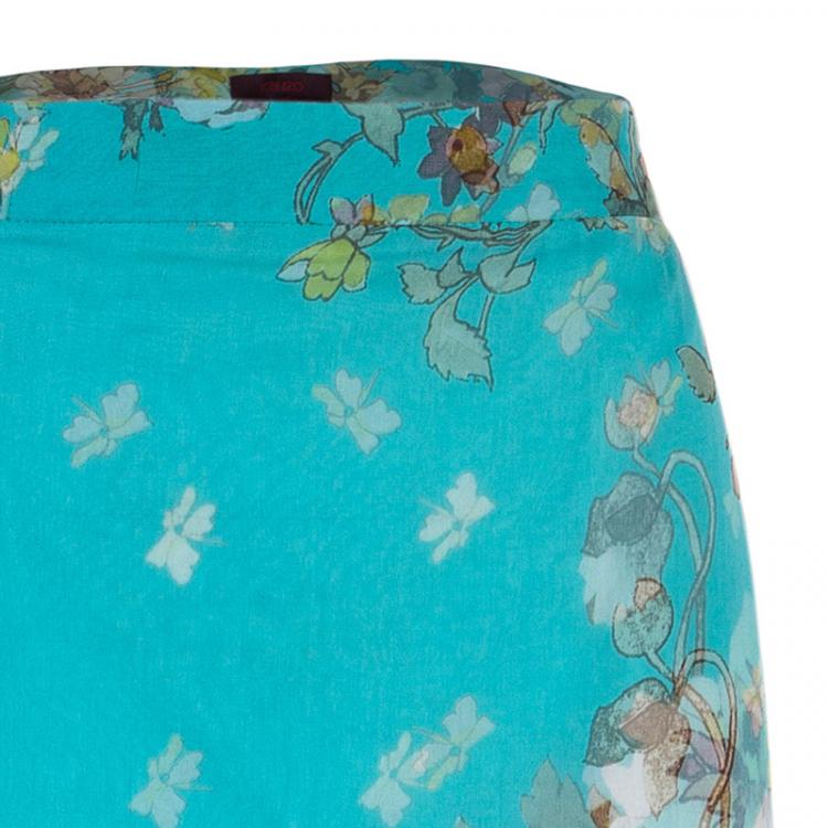 Pre Owned Kenzo Floral Print Maxi Skirt M