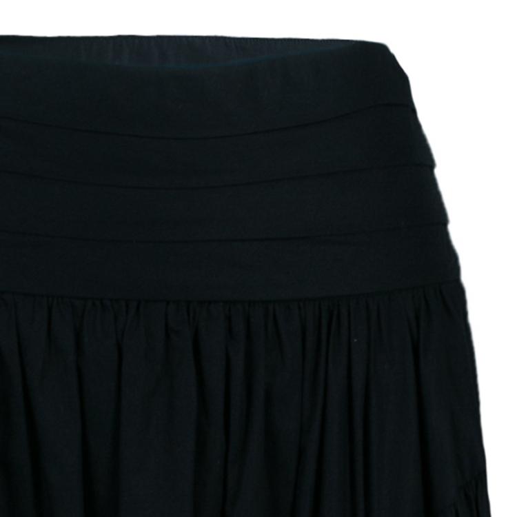 Pre Owned Kenzo Black Gathered Maxi Skirt M