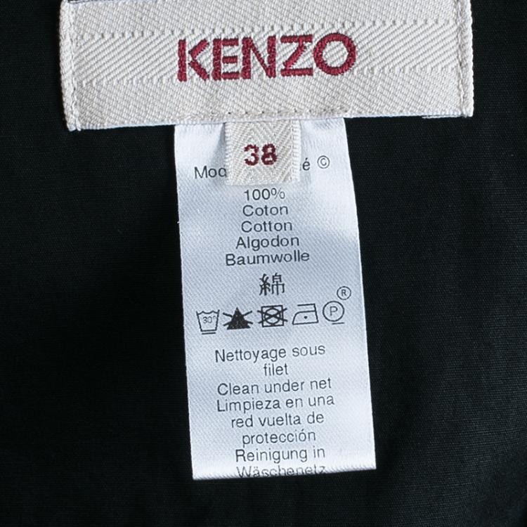 Pre Owned Kenzo Black Gathered Maxi Skirt M