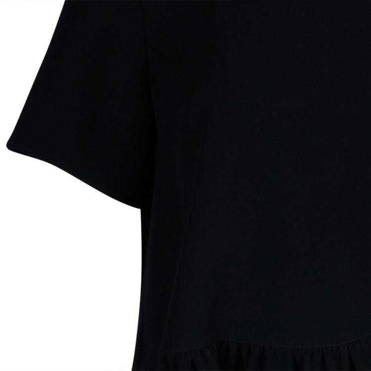Pre Owned Kenzo Black Ruffle Top M