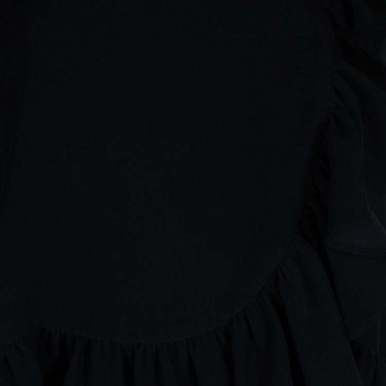 Pre Owned Kenzo Black Ruffle Top M
