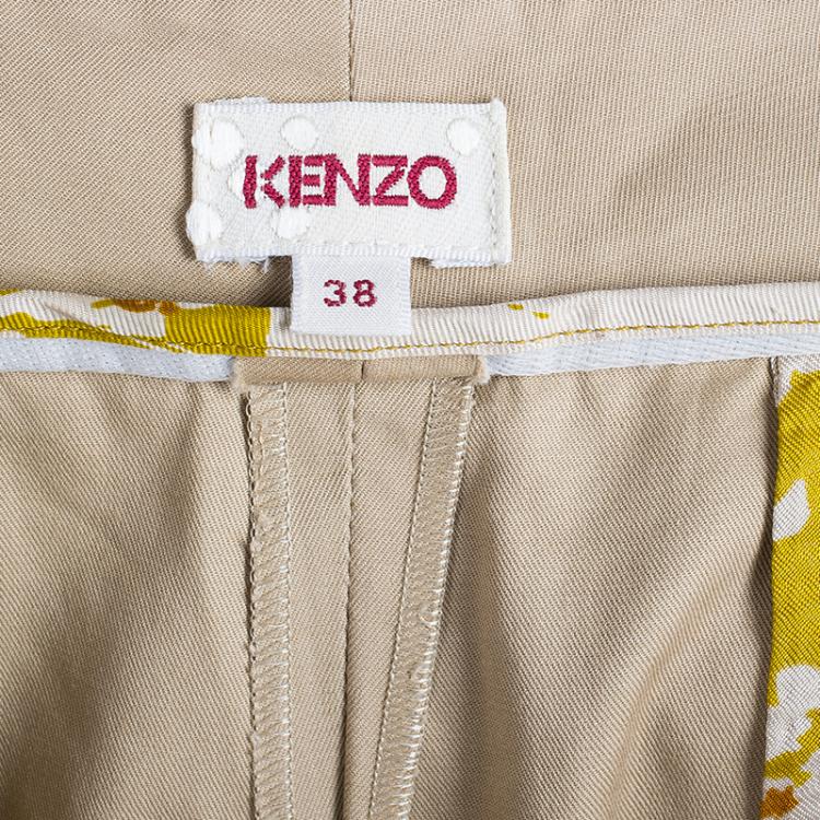 Pre Owned Kenzo Khaki Casual Trousers M