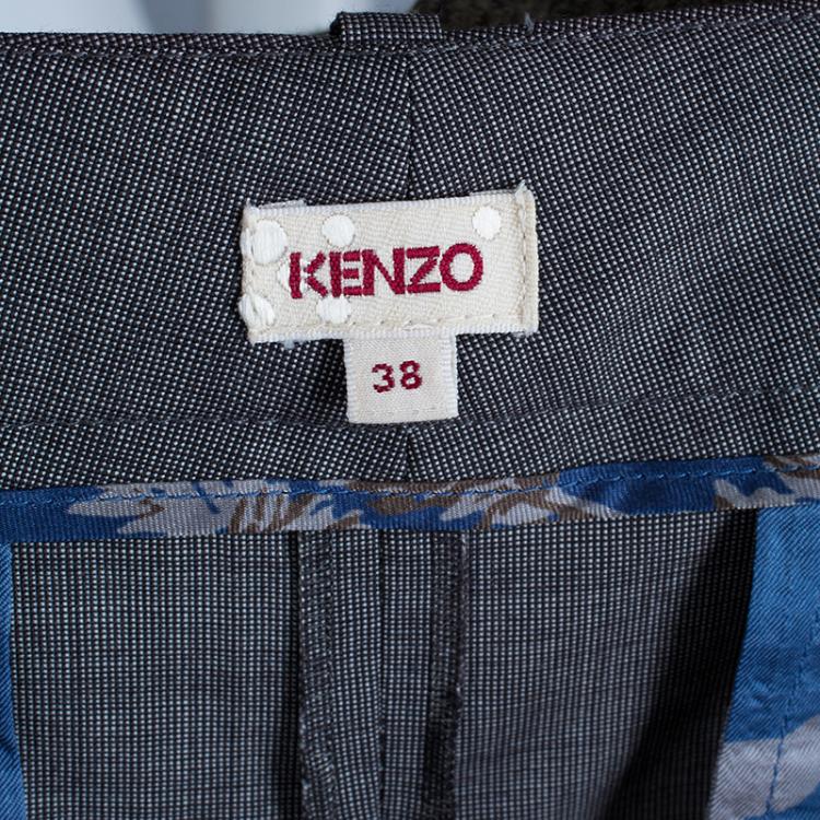 Pre Owned Kenzo Grey Tailored Trousers M