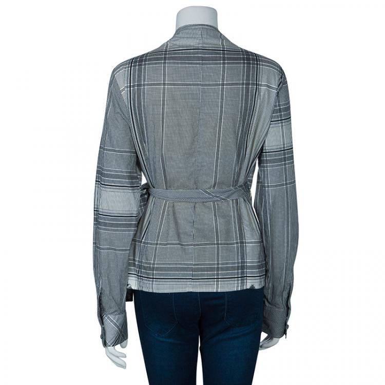 Pre Owned Kenzo Black and White Wrap Top XL