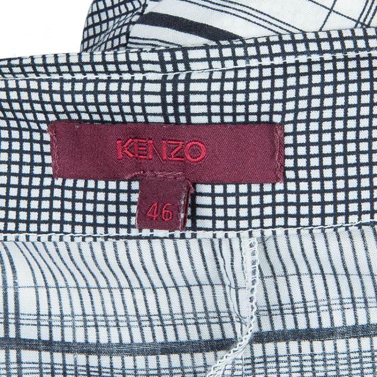 Pre Owned Kenzo Black and White Wrap Top XL