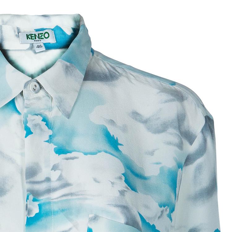 Pre Owned Kenzo Blue Printed Shirt XL