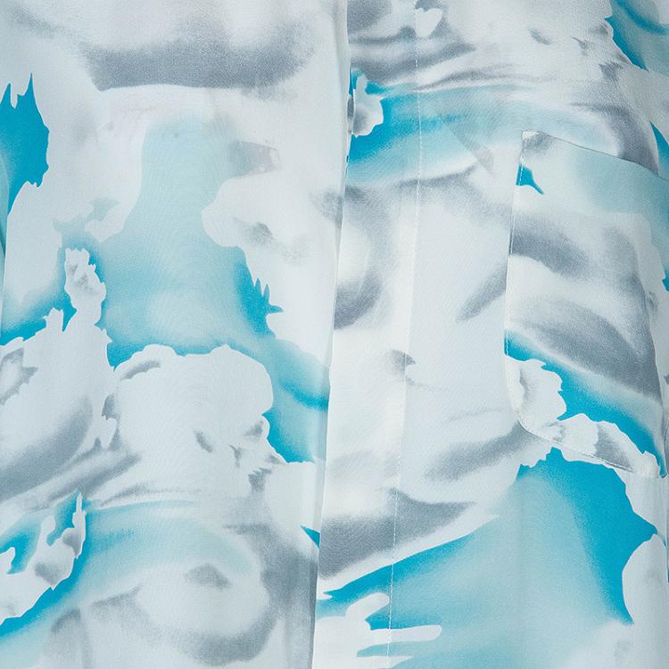 Pre Owned Kenzo Blue Printed Shirt XL