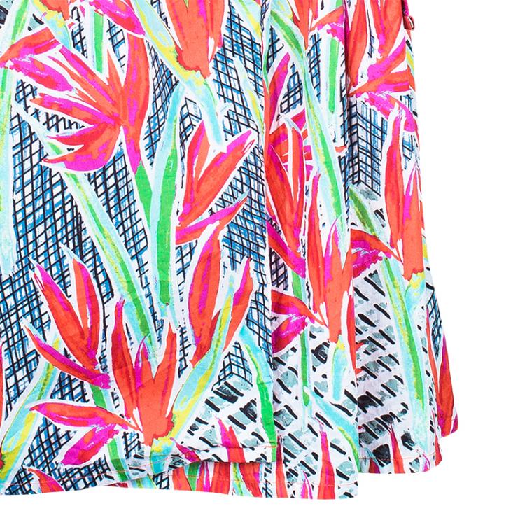 مملوكة مسبقًا Kenzo Multicolor Print Wrap Tie Dress S