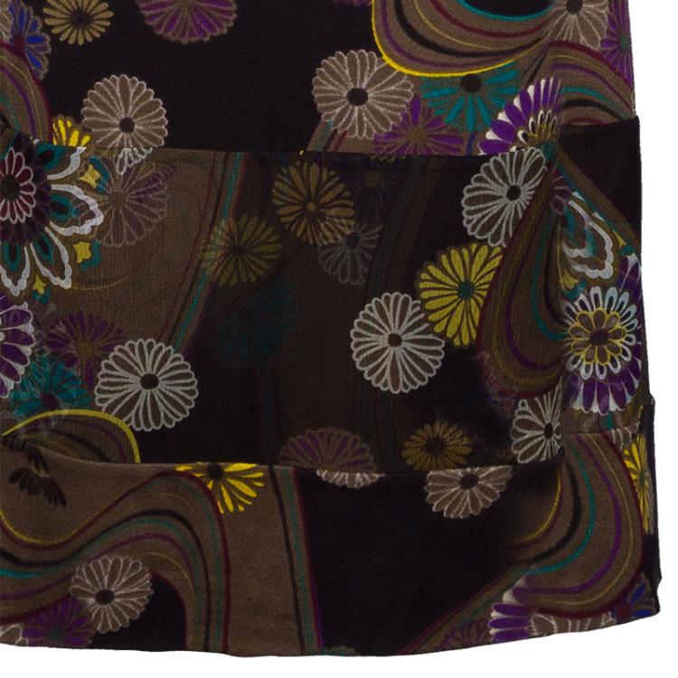 Pre Owned KENZO Multicolor Graphic Print Knee Length Dress XL