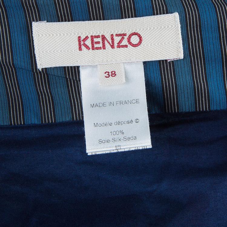 Pre Owned Kenzo Multicolor Gathered Cotton Maxi Skirt M