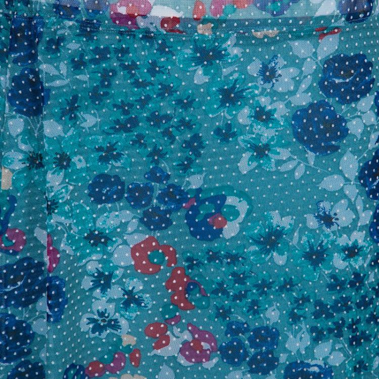 Pre Owned Kenzo Green Floral Print Maxi Skirt L