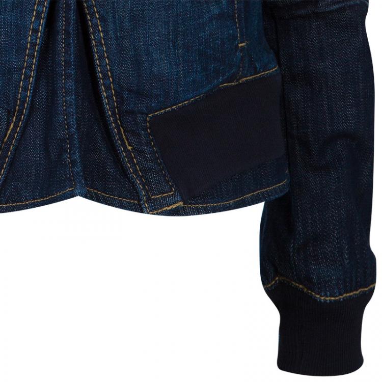 Pre Owned Kenzo Blue Denim Asymmetrical Jacket L