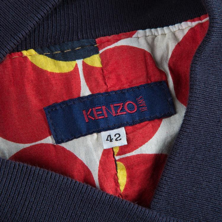 Pre Owned Kenzo Blue Denim Asymmetrical Jacket L