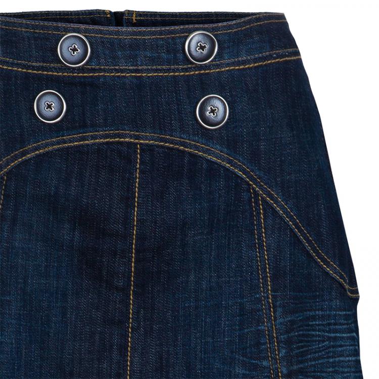Pre Owned Kenzo Blue Denim Maxi Skirt M