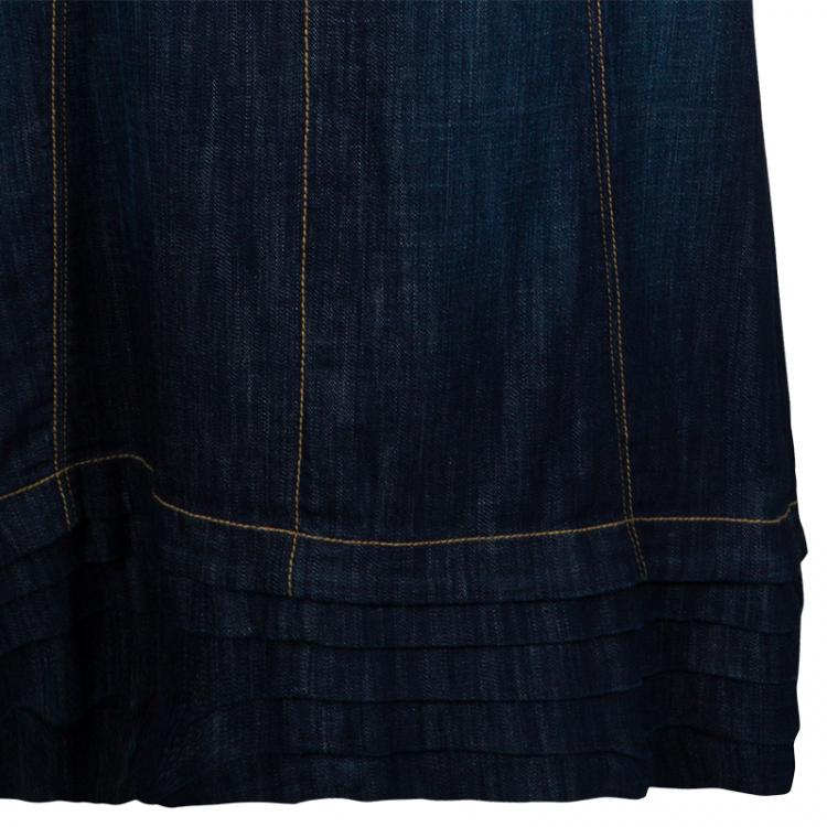 Pre Owned Kenzo Blue Denim Maxi Skirt M