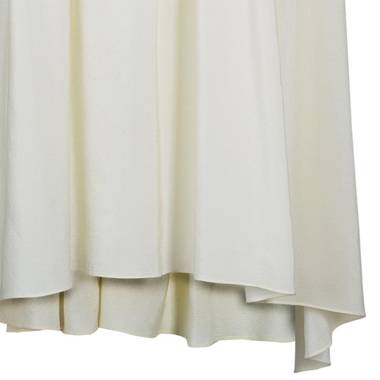 Pre Owned Kenzo White Silk Yoke Detail Top L