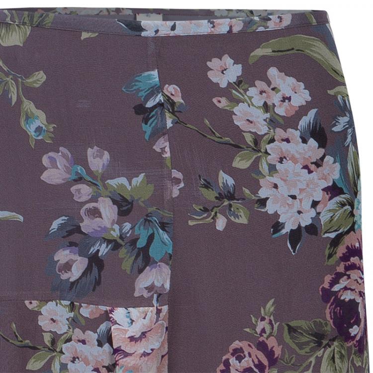 Pre Owned Kenzo Floral Chiffon Maxi Skirt L