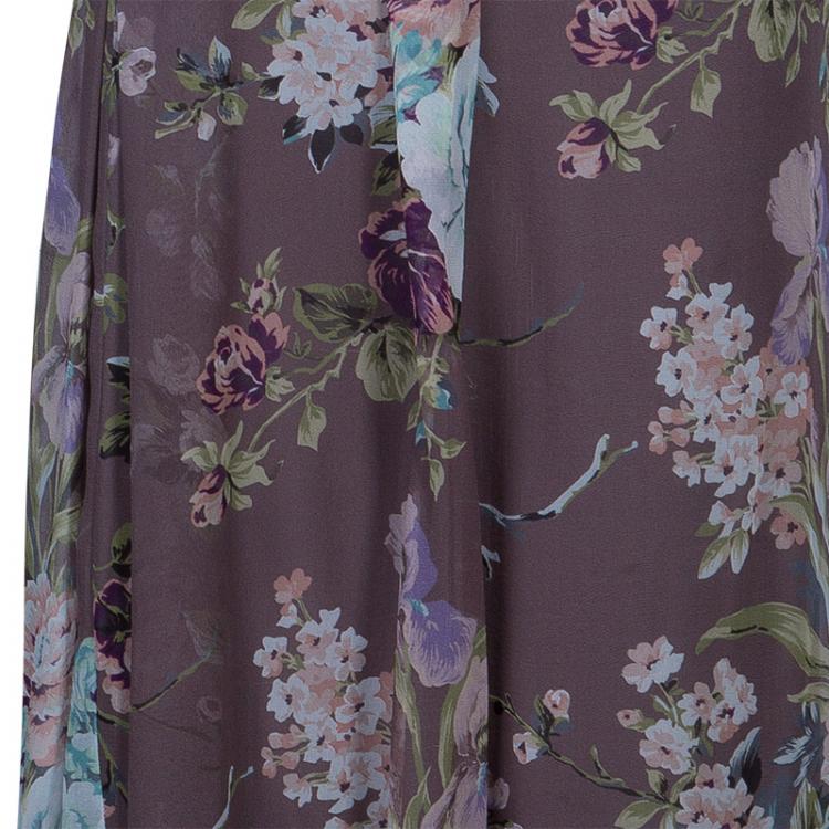 Pre Owned Kenzo Floral Chiffon Maxi Skirt L