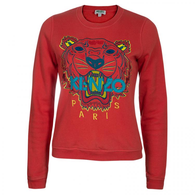 diep medeleerling Glad Kenzo Red Tiger Embroidered Sweatshirt S Kenzo | TLC