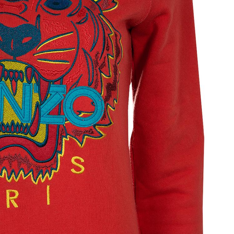 مملوكة مسبقًا Kenzo Red Tiger Embroidered Sweatshirt S