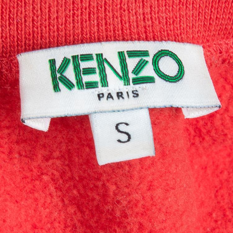مملوكة مسبقًا Kenzo Red Tiger Embroidered Sweatshirt S