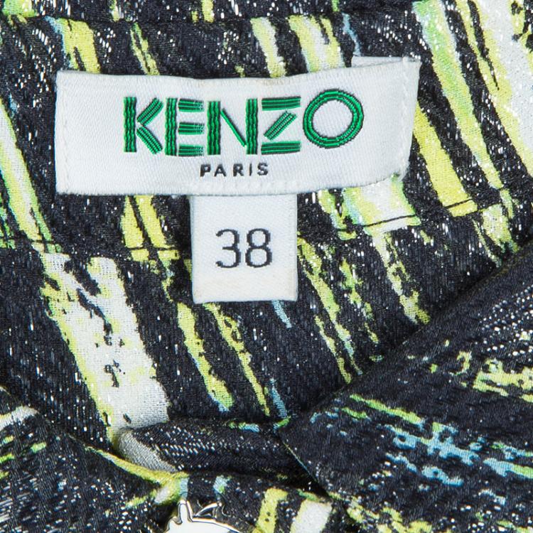 Pre Owned Kenzo Animal Print Silk Jumpsuit M