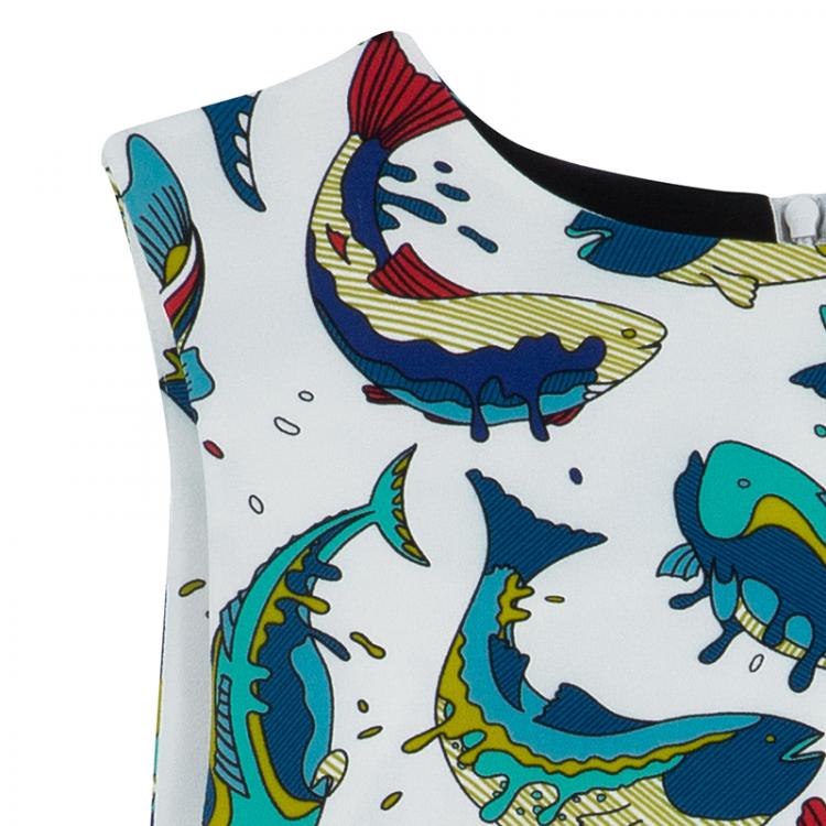 Pre Owned Kenzo Multicolor Dolphin Dress S