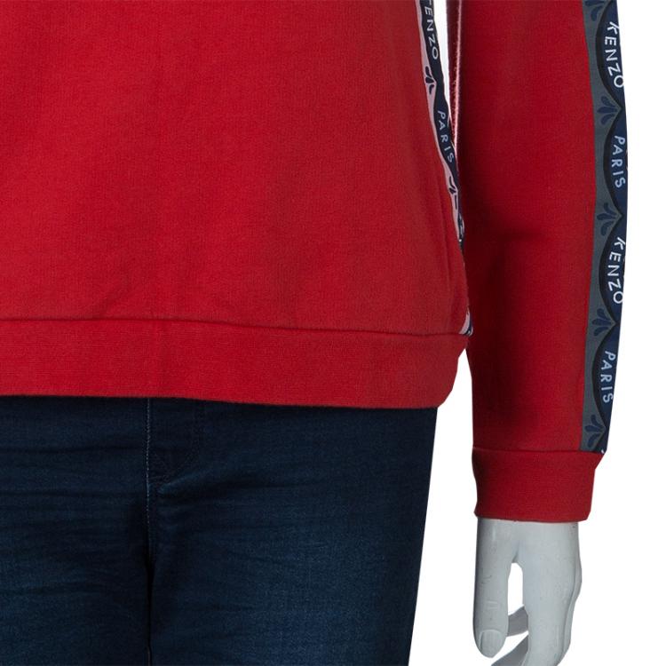 Pre Owned Kenzo Red Embroidered Eye Motif Sweatshirt XL