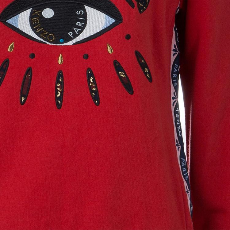 Pre Owned Kenzo Red Embroidered Eye Motif Sweatshirt XL