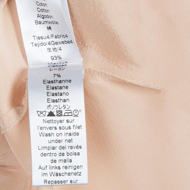 Pre Owned Kenzo Multicolored Embroidered Chiffon Overlay Striped Silk Runway Dress M