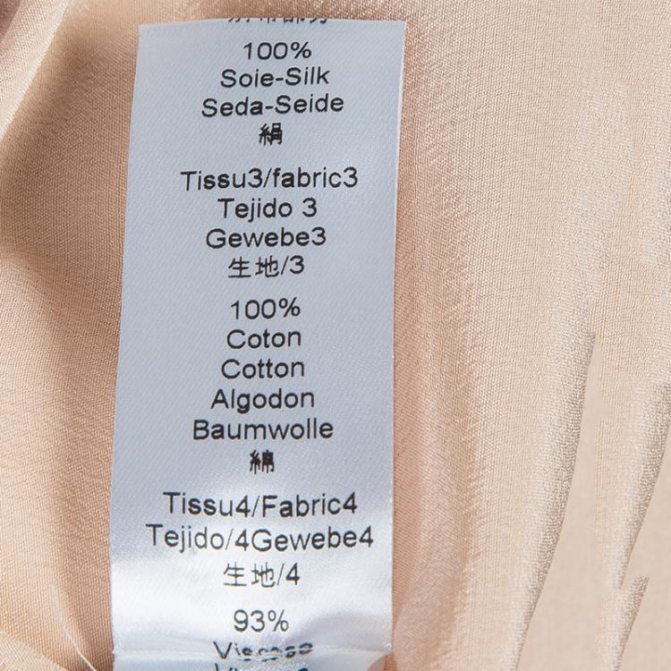 Pre Owned Kenzo Multicolored Embroidered Chiffon Overlay Striped Silk Runway Dress M