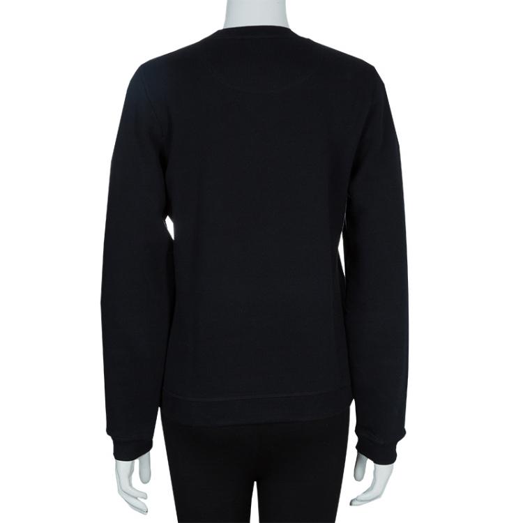 Pre Owned Kenzo Black Embroidered K Motif Sweatshirt M