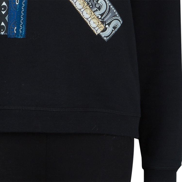 Pre Owned Kenzo Black Embroidered K Motif Sweatshirt M