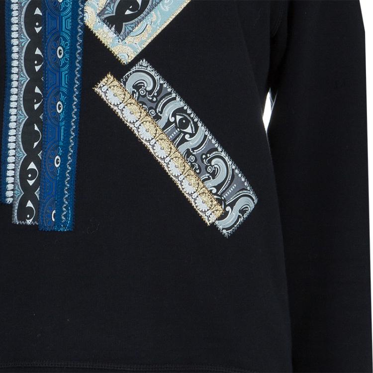 Pre Owned Kenzo Black Embroidered K Motif Sweatshirt M