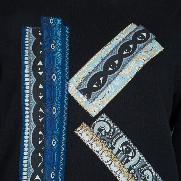 Pre Owned Kenzo Black Embroidered K Motif Sweatshirt M