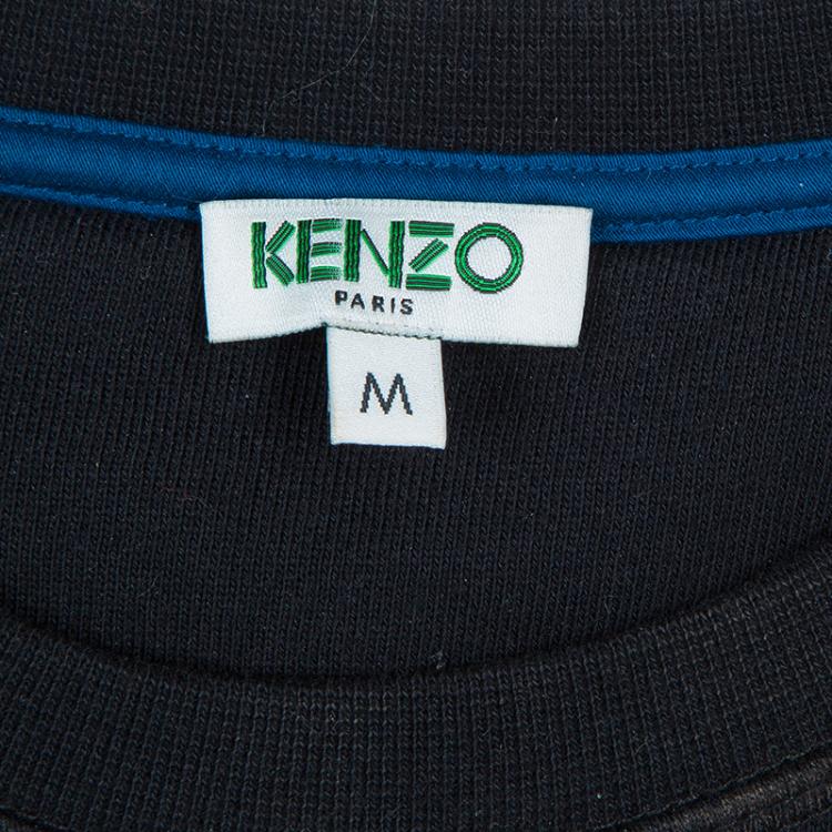 Pre Owned Kenzo Black Embroidered K Motif Sweatshirt M