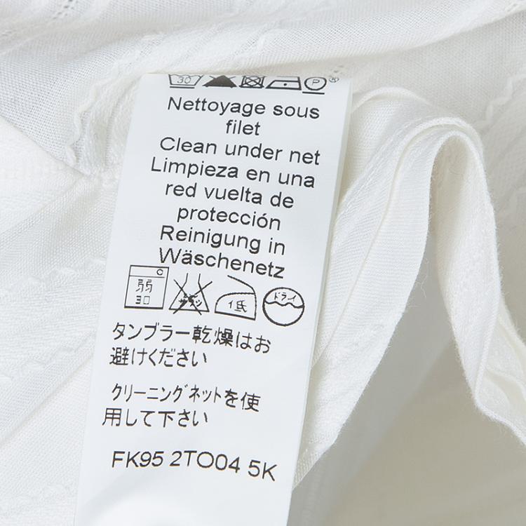 Pre Owned Kenzo White Pleated Cotton Sleeveless Top M