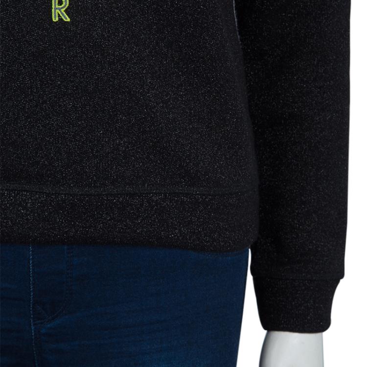 Pre Owned Kenzo Black Lurex Knit Embroidered Sweatshirt XS