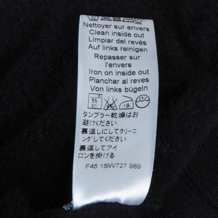 Pre Owned Kenzo Black Lurex Knit Embroidered Sweatshirt XS