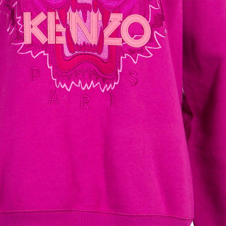 Pre Owned Kenzo Pink Embroidered Tiger Motif Sweatshirt M