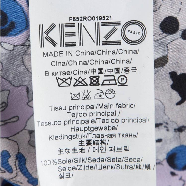 Pre Owned Kenzo Multicolor Silk Printed Drop Waist Sleeveless Belted Dress S