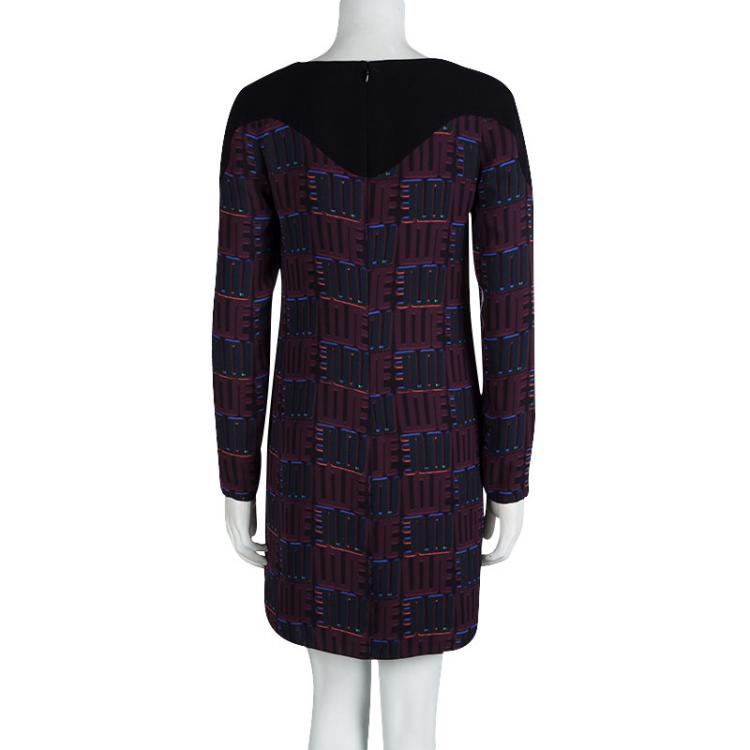 Pre Owned Kenzo Multicolor Love Printed Long Sleeve Dress S