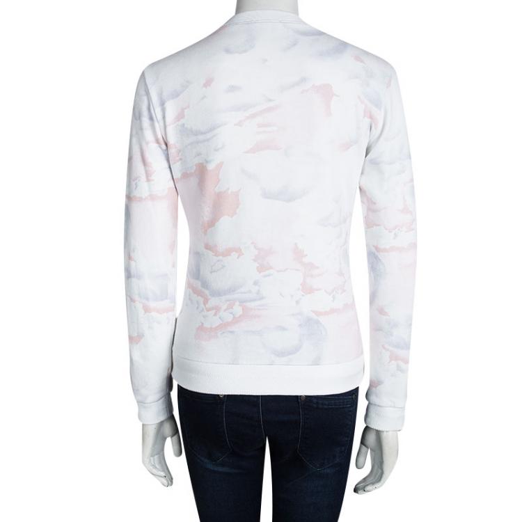 Pre Owned Kenzo Multicolor Cloud Printed Logo Embroidered Sweatshirt S