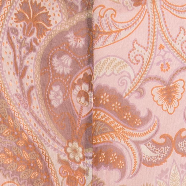 مملوكة مسبقًا Kenzo Pink Paisley Printed Silk Chiffon Tie Detail Skirt M