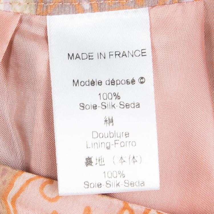 مملوكة مسبقًا Kenzo Pink Paisley Printed Silk Chiffon Tie Detail Skirt M
