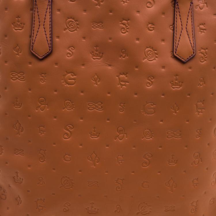 Pre Owned Lancel Copper Brown Dalifun Daligramme Leather Tote