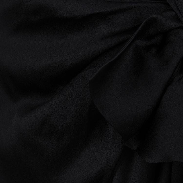 Pre Owned Lanvin Black Bow Detail Draped Trousers M