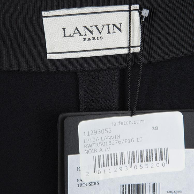 Pre Owned Lanvin Black Bow Detail Draped Trousers M